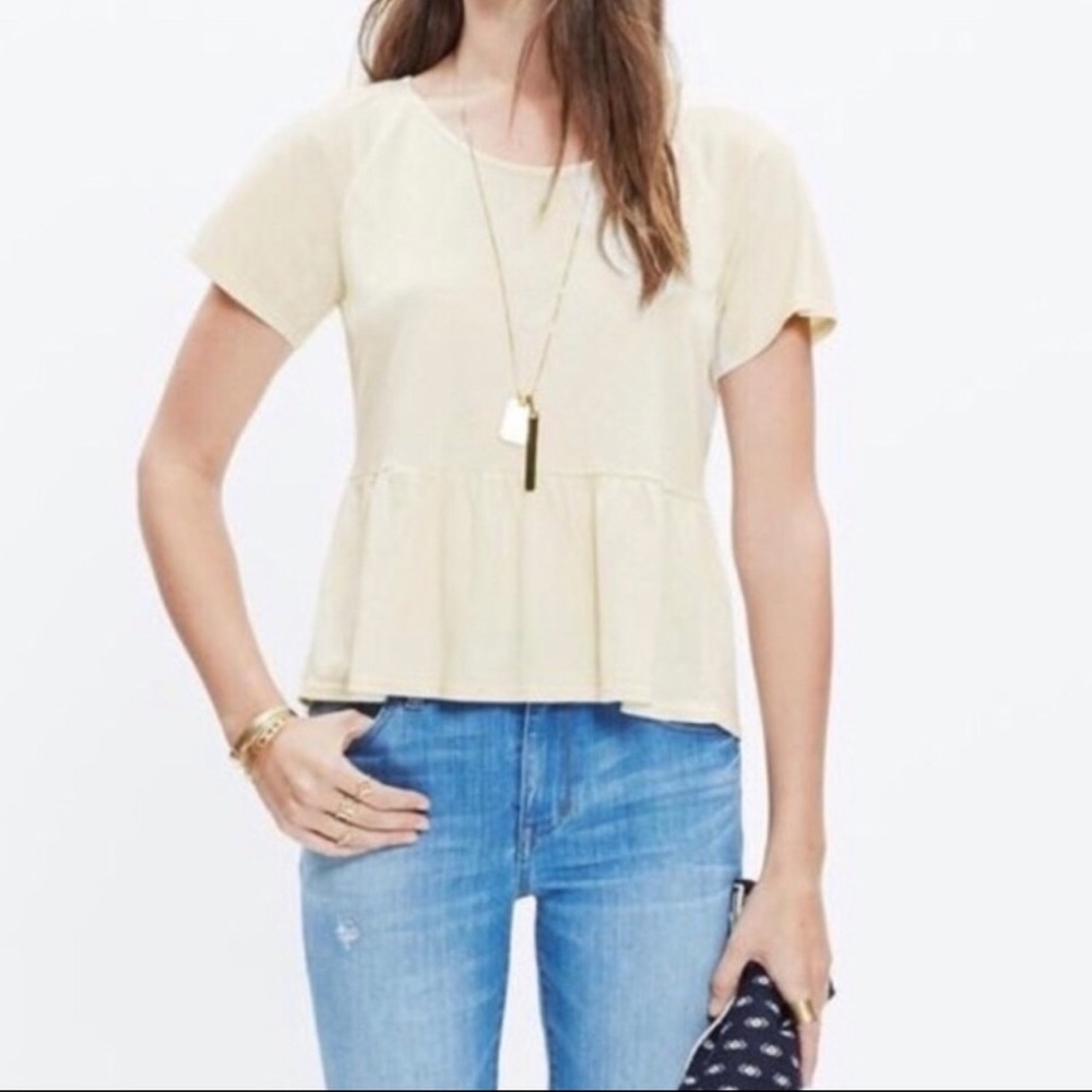Linen Blend Peplum Tee